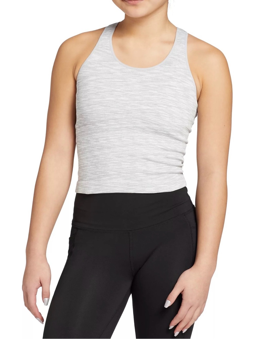 DSG Girls Light Gray Ribbed Racerback Bra Tank